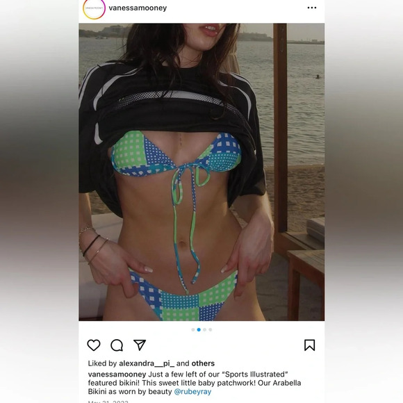 NWT Vanessa Mooney Arabella bikini bottom patchwork green blue XL - Picture 9 of 9